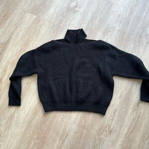 Shoulder Cut Out Black Slouchy Sweater Size Small